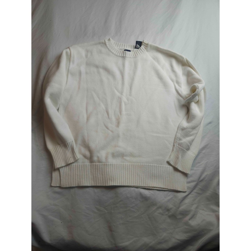 Gap Sweater Mens‎ Small White Crewneck Long Sleeve Knit Minimalist Casual Y2K